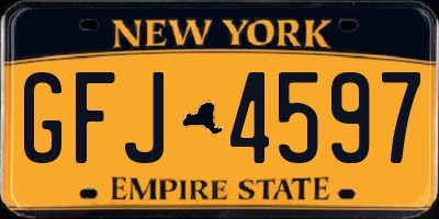 NY license plate GFJ4597