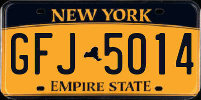 NY license plate GFJ5014