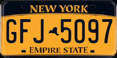 NY license plate GFJ5097