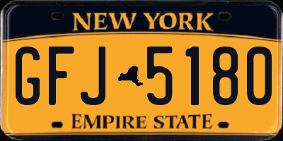 NY license plate GFJ5180