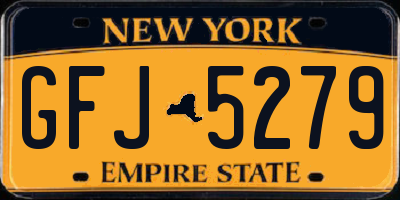 NY license plate GFJ5279
