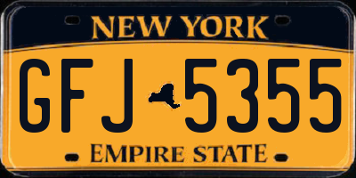 NY license plate GFJ5355