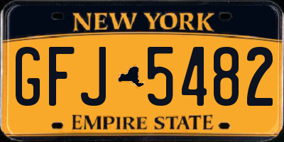 NY license plate GFJ5482