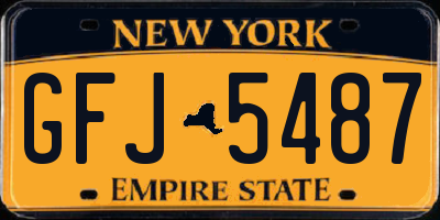 NY license plate GFJ5487