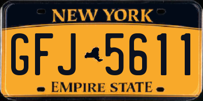 NY license plate GFJ5611