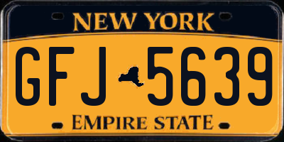 NY license plate GFJ5639