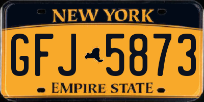 NY license plate GFJ5873