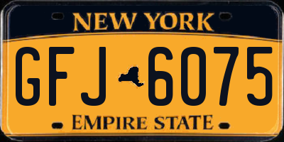 NY license plate GFJ6075