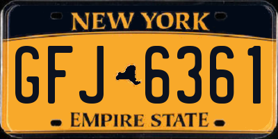 NY license plate GFJ6361