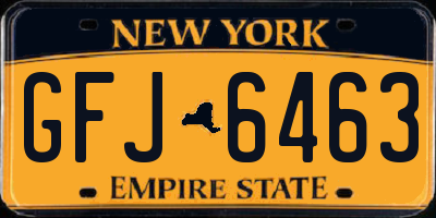 NY license plate GFJ6463