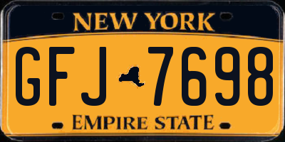 NY license plate GFJ7698