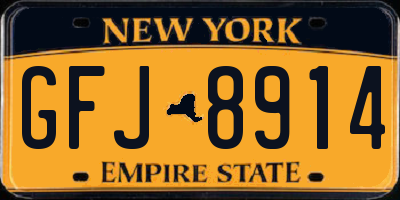 NY license plate GFJ8914