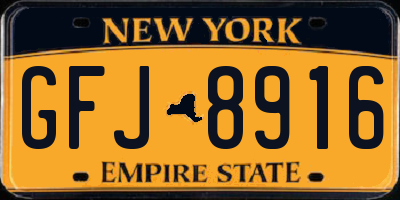 NY license plate GFJ8916