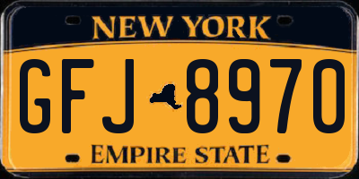 NY license plate GFJ8970
