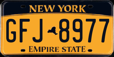 NY license plate GFJ8977