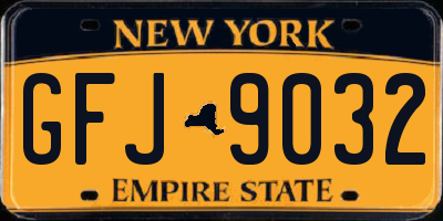 NY license plate GFJ9032