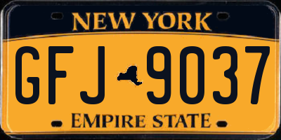 NY license plate GFJ9037