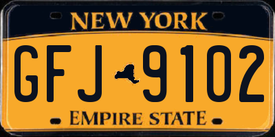 NY license plate GFJ9102