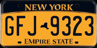 NY license plate GFJ9323