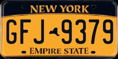 NY license plate GFJ9379