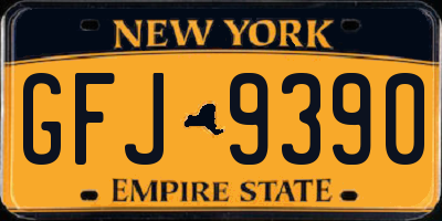 NY license plate GFJ9390