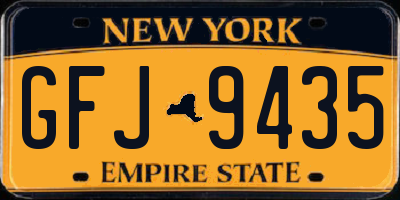 NY license plate GFJ9435