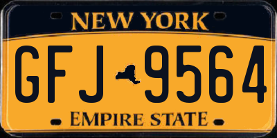NY license plate GFJ9564