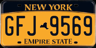 NY license plate GFJ9569