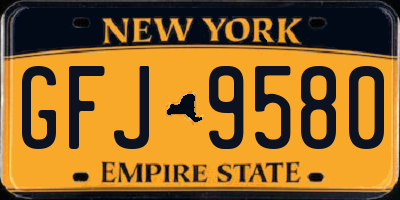 NY license plate GFJ9580