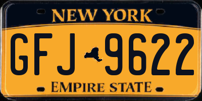 NY license plate GFJ9622