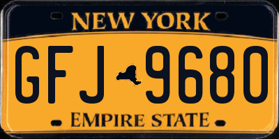 NY license plate GFJ9680