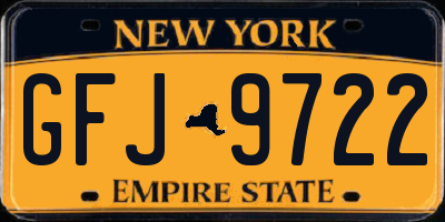 NY license plate GFJ9722