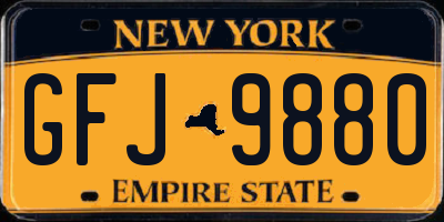NY license plate GFJ9880