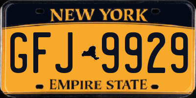NY license plate GFJ9929