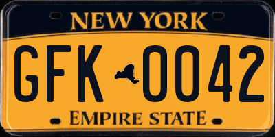 NY license plate GFK0042