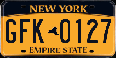 NY license plate GFK0127