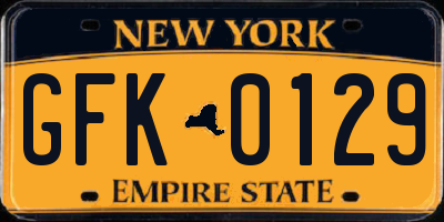 NY license plate GFK0129