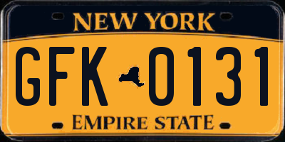 NY license plate GFK0131