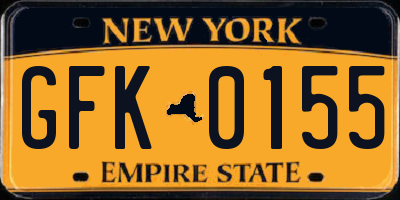 NY license plate GFK0155