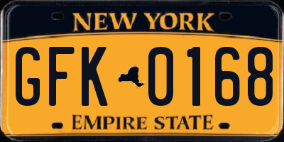 NY license plate GFK0168