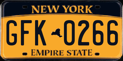 NY license plate GFK0266
