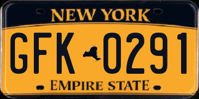 NY license plate GFK0291