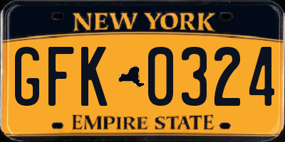 NY license plate GFK0324
