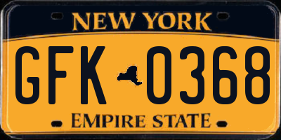 NY license plate GFK0368