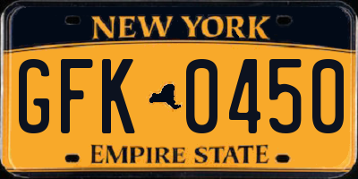 NY license plate GFK0450