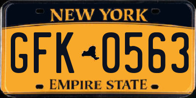 NY license plate GFK0563