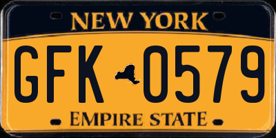 NY license plate GFK0579