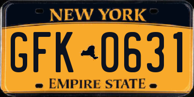 NY license plate GFK0631