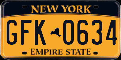 NY license plate GFK0634