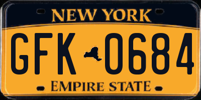 NY license plate GFK0684
